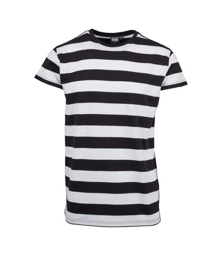 T-shirt Motif/style Rayures En Blocs Homme Noir Blanc Urban Classics