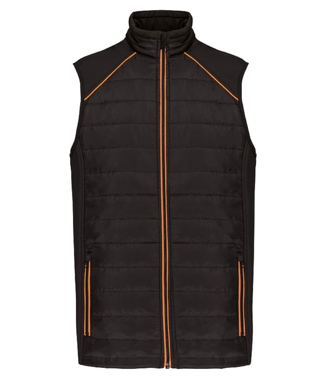 Bodywarmer DayToDay bi-matière - Unisexe - WK606 - Noir et orange