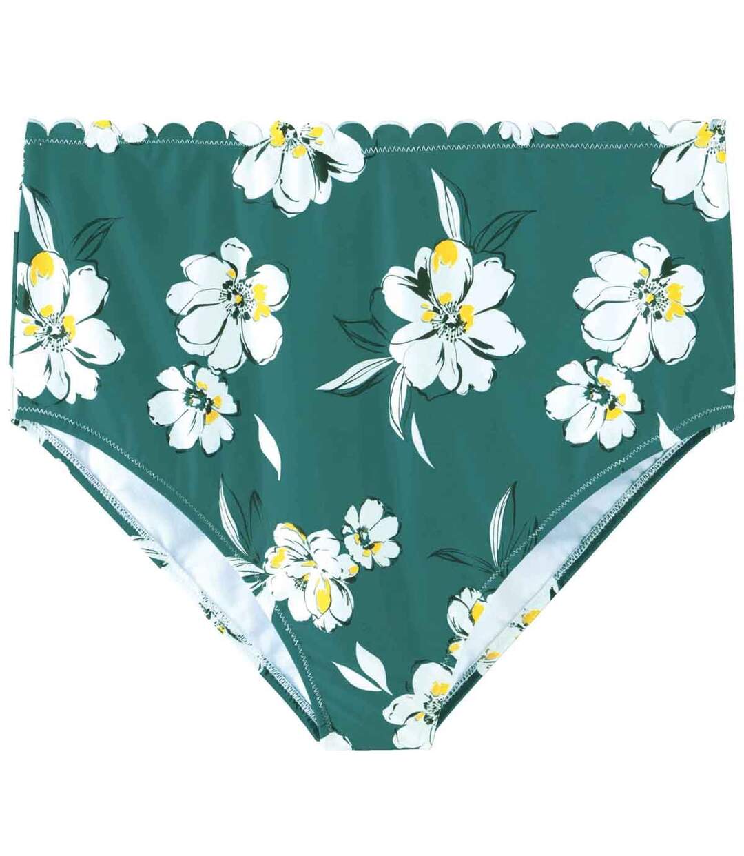 Culotte de bain taille haute vert BAHIA-1