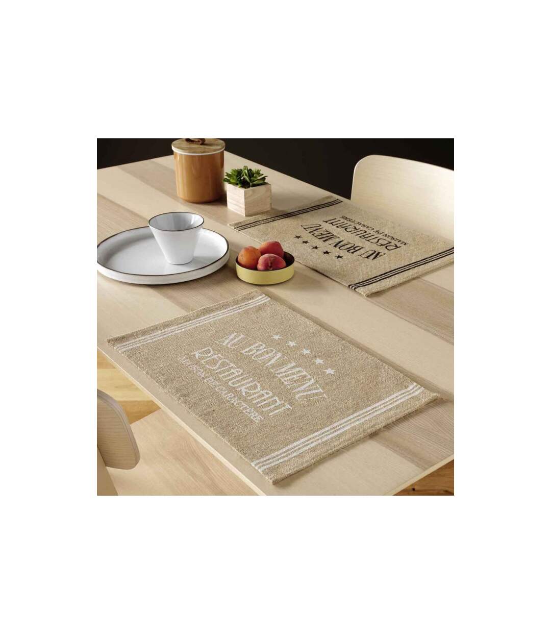 Set de Table en Jute Diner 30x45cm Blanc