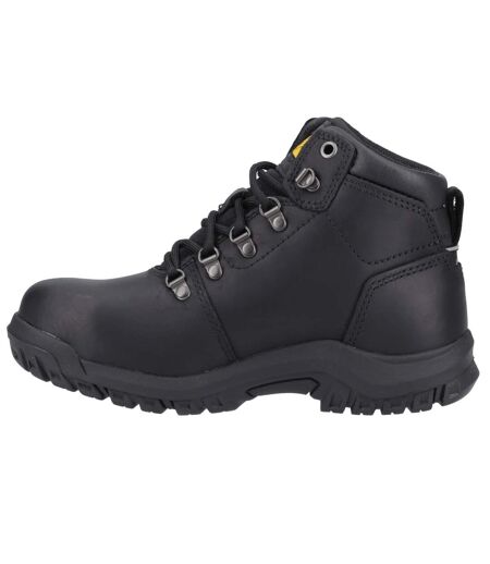 Womens/ladies Mae Grain Leather Safety Boots Black Caterpillar
