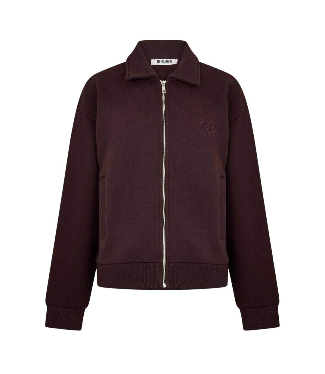 Womens/ladies Valerie Embroidered Logo Bomber Jacket Chocolate 4th & Reckless-2