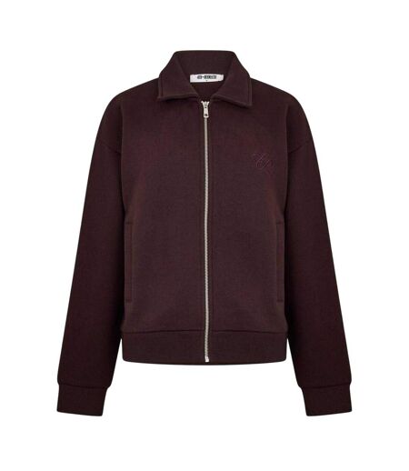 Womens/ladies Valerie Embroidered Logo Bomber Jacket Chocolate 4th & Reckless