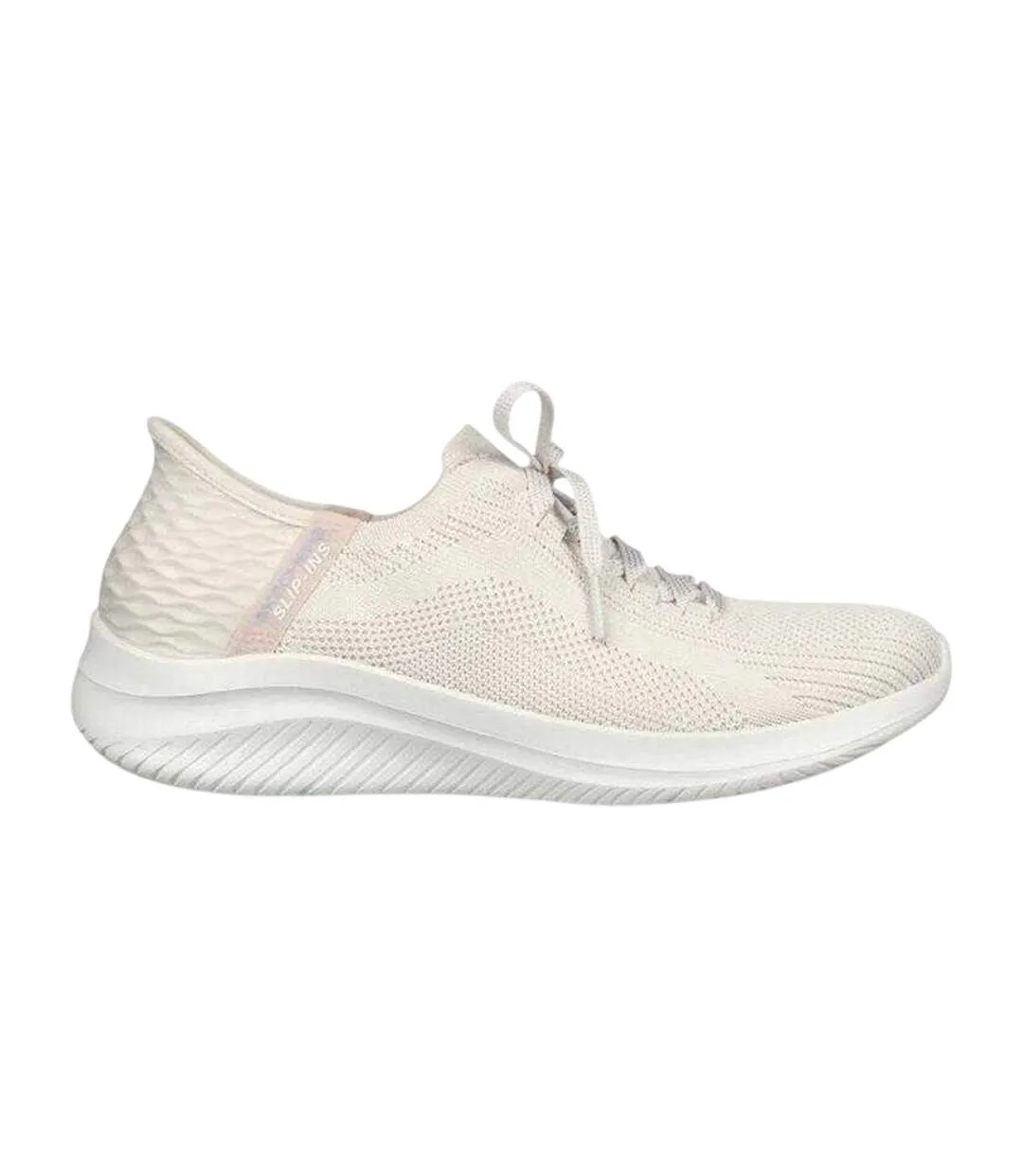 Womens/ladies Ultra Flex 3.0 Brilliant Path Slip-in Hands Free Sport Trainers Beige Cream Skechers-1