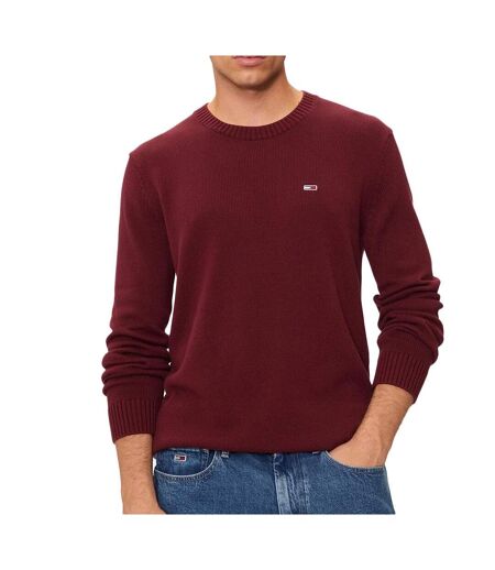 Pull bordeaux homme tommy hilfiger slim essntls - m