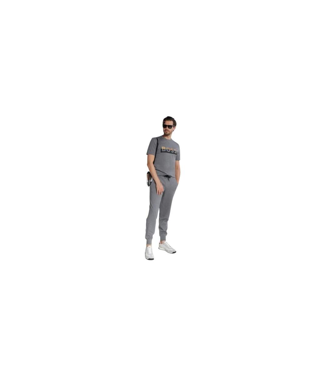 T-shirt Motif/style Lettrage Homme Gris Moyen Boss-1