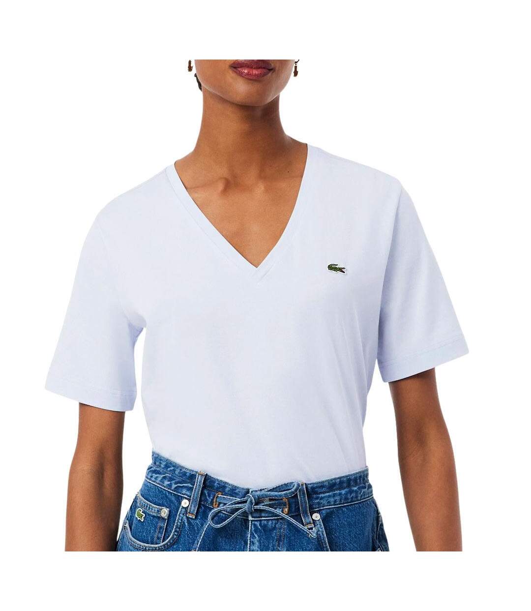 T-Shirt bleu femme lacoste relaxed-1