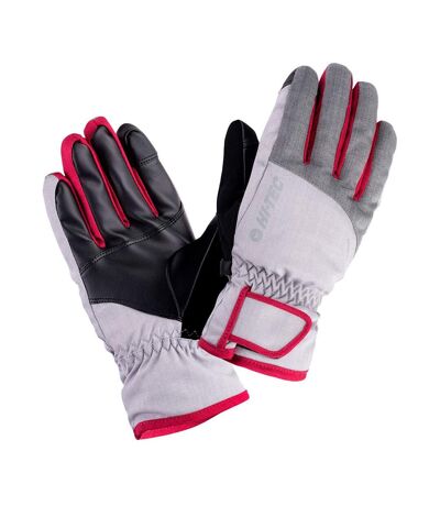 Hi-Tec Womens/Ladies Huri Ski Gloves (Microchip Melange/December Sky/Sangria Pink) - UTIG356