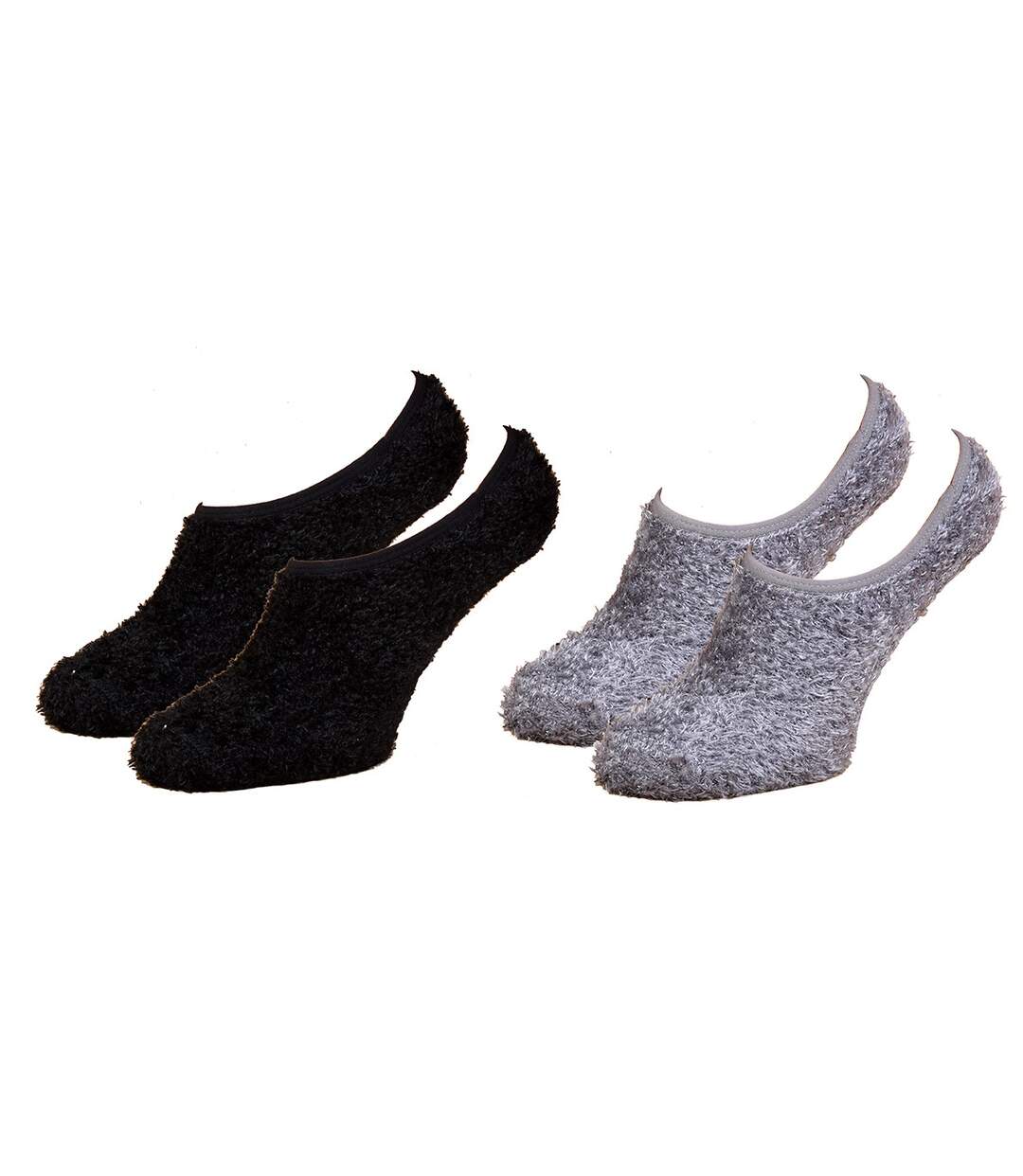 Chaussettes femme INFINITIF Qualité et Confort-Assortiment modèles photos selon arrivages- Pack de 2 Footies Antidérapant INFINITIF-1