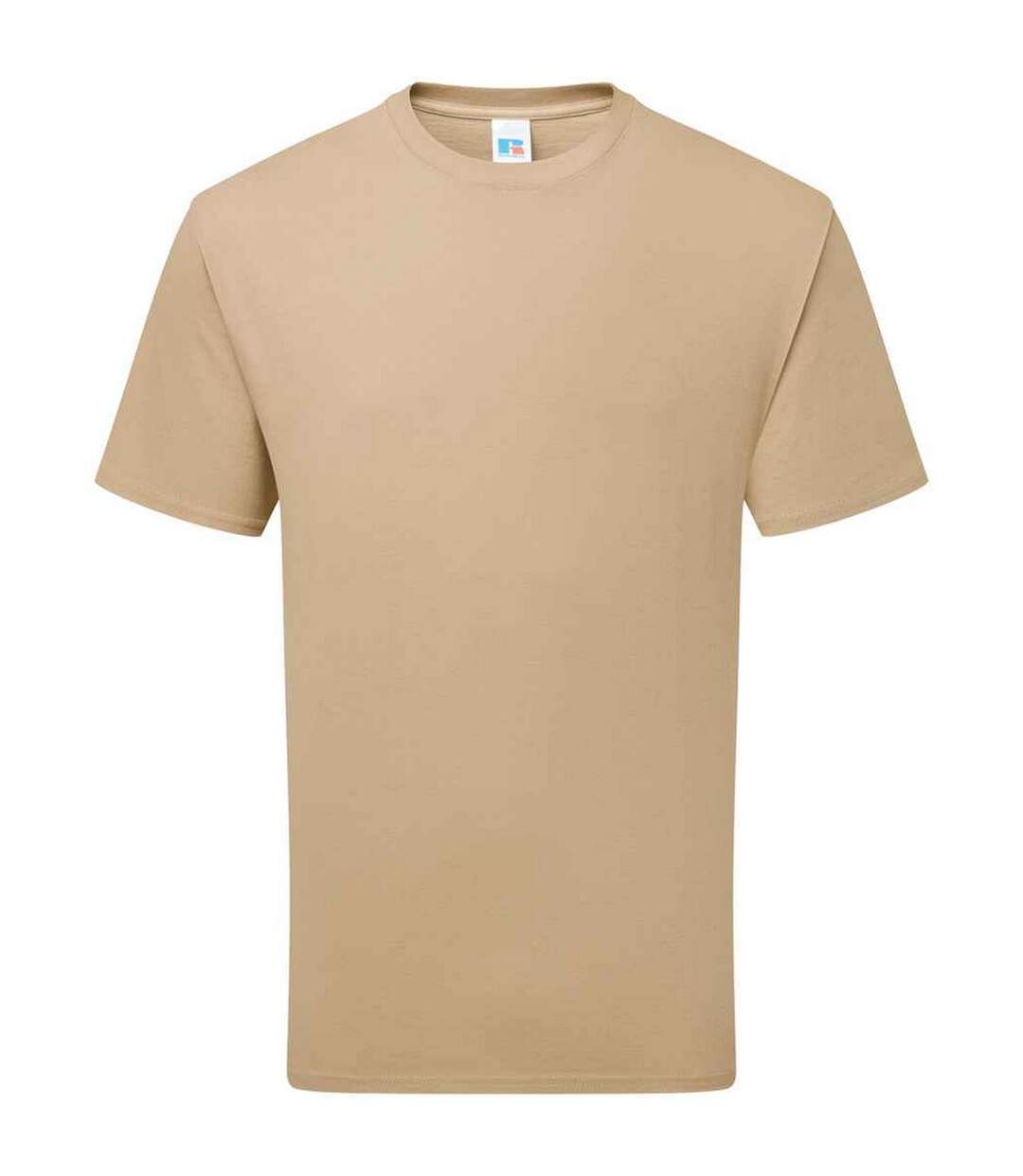 Mens Classic Ringspun Cotton T-shirt Tan Russell-1