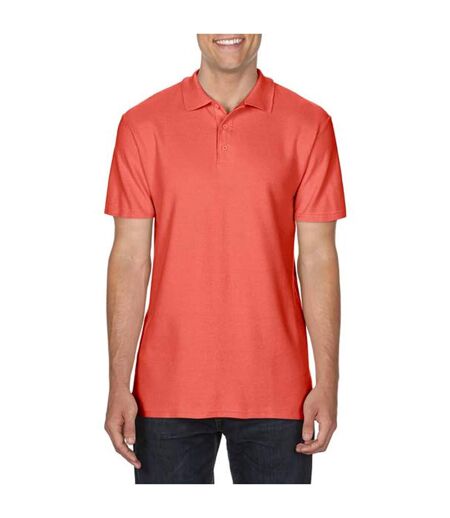 Gildan Softstyle Mens Short Sleeve Double Pique Polo Shirt (Bright Salmon)