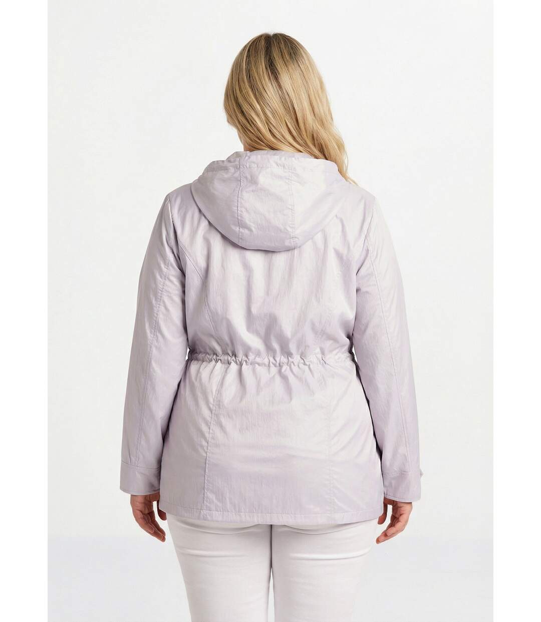 Parka zippée pressionnée, effet satiné-2