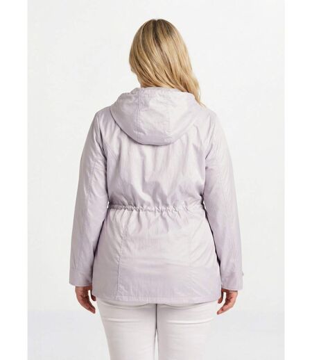 Parka zippée pressionnée, effet satiné