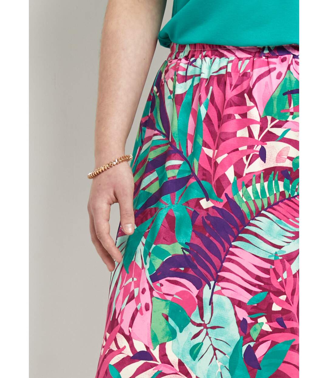Jupe-culotte taille élastiquée imprimé tropical-4