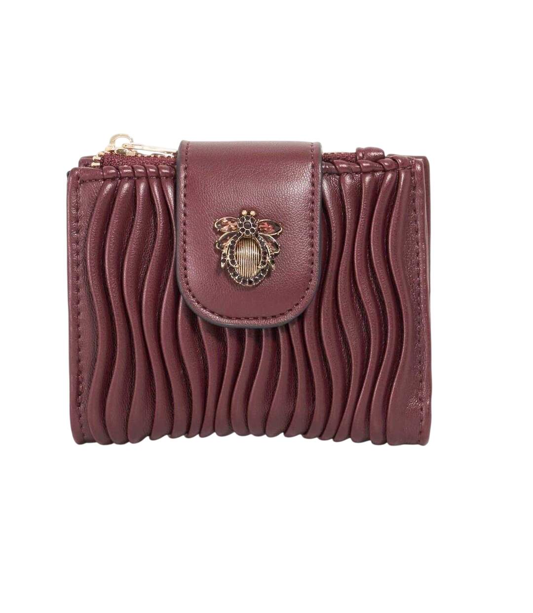 Kearton Textured Coin Purse One Size Burgundy Dune London-1