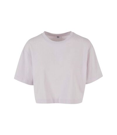 Build Your Brand Womens/Ladies Oversized Short-Sleeved Crop Top (Soft Lilac) - UTRW9837