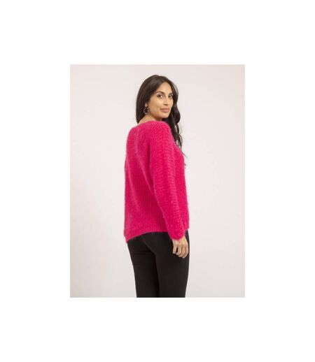 Pull col V maille chenille KRISTINA - Dona X Lisa