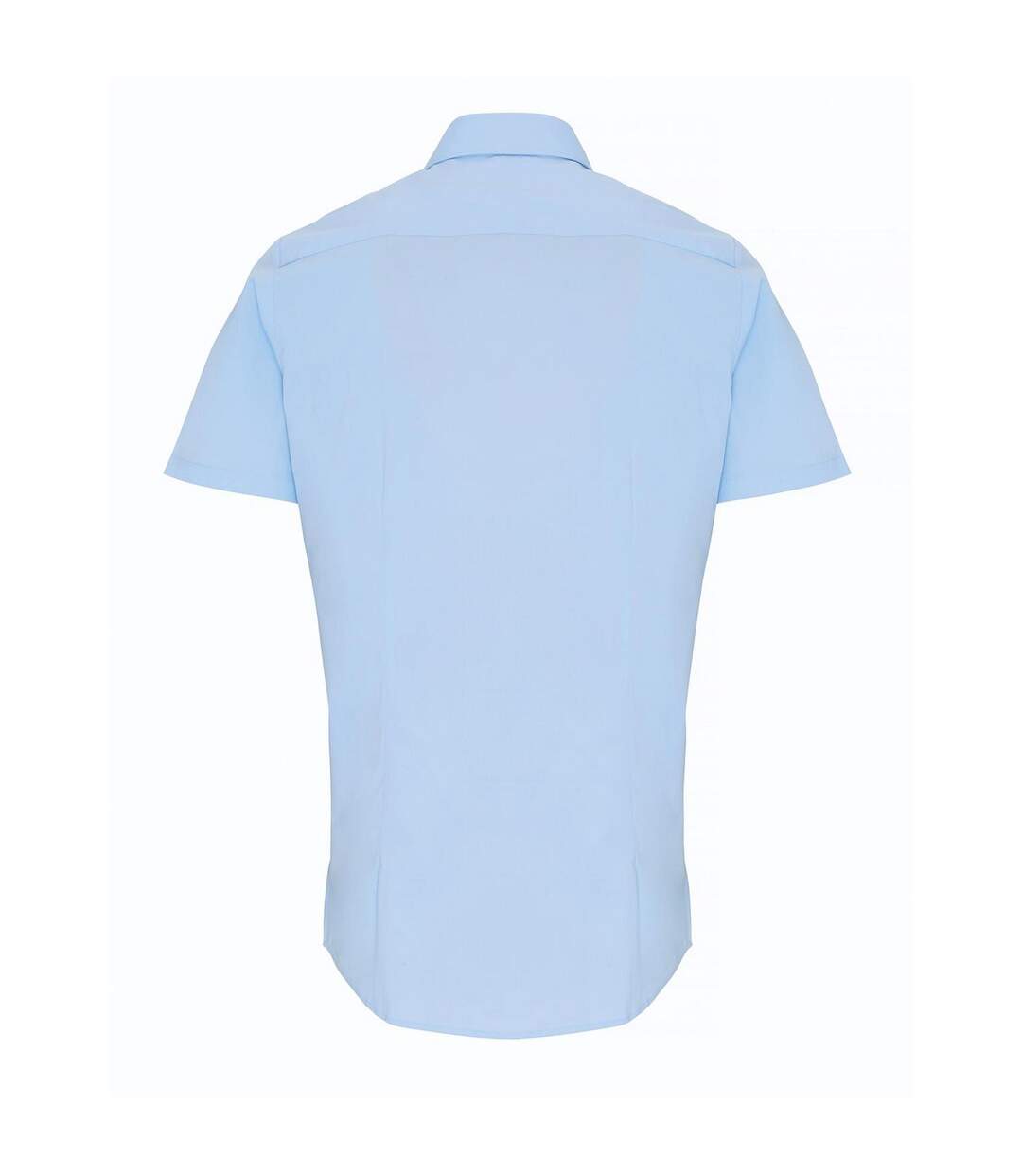 Mens poplin stretch short-sleeved shirt pale blue Premier