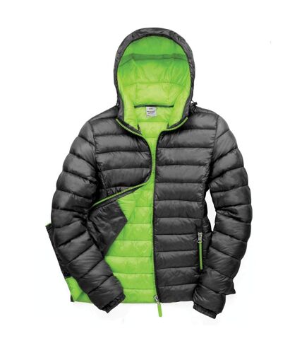 Result Urban Womens/Ladies Snowbird Hooded Jacket (Black/Lime Green) - UTBC3254