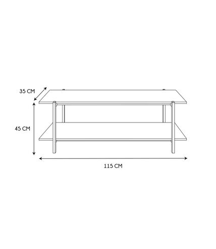 Banc TV en bois et métal Kalo - Marron et noir