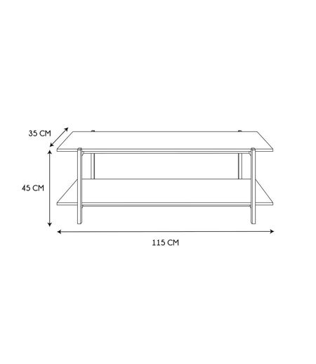 Banc TV en bois et métal Kalo - Marron et noir