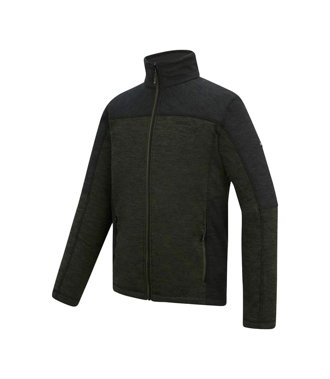 Mens Highton Fleece Full Zip Midlayer Dark Khaki Black Regatta-4