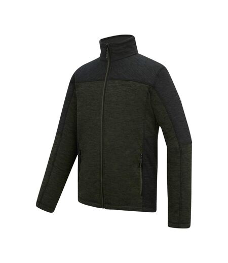 Mens Highton Fleece Full Zip Midlayer Dark Khaki Black Regatta
