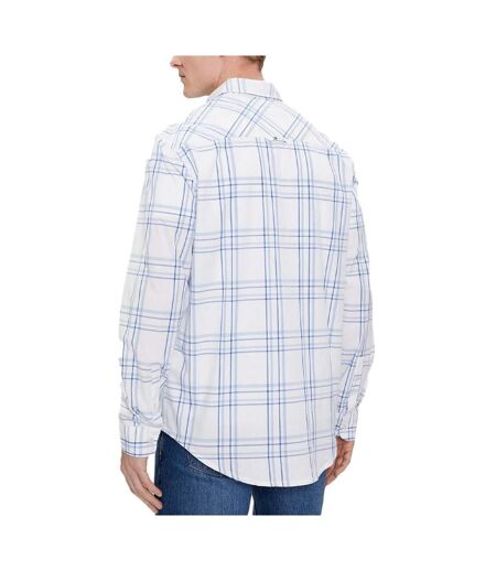 Chemise Manches Longues Bleu/Blanc Homme Tommy Hilfiger Poplin Check - L