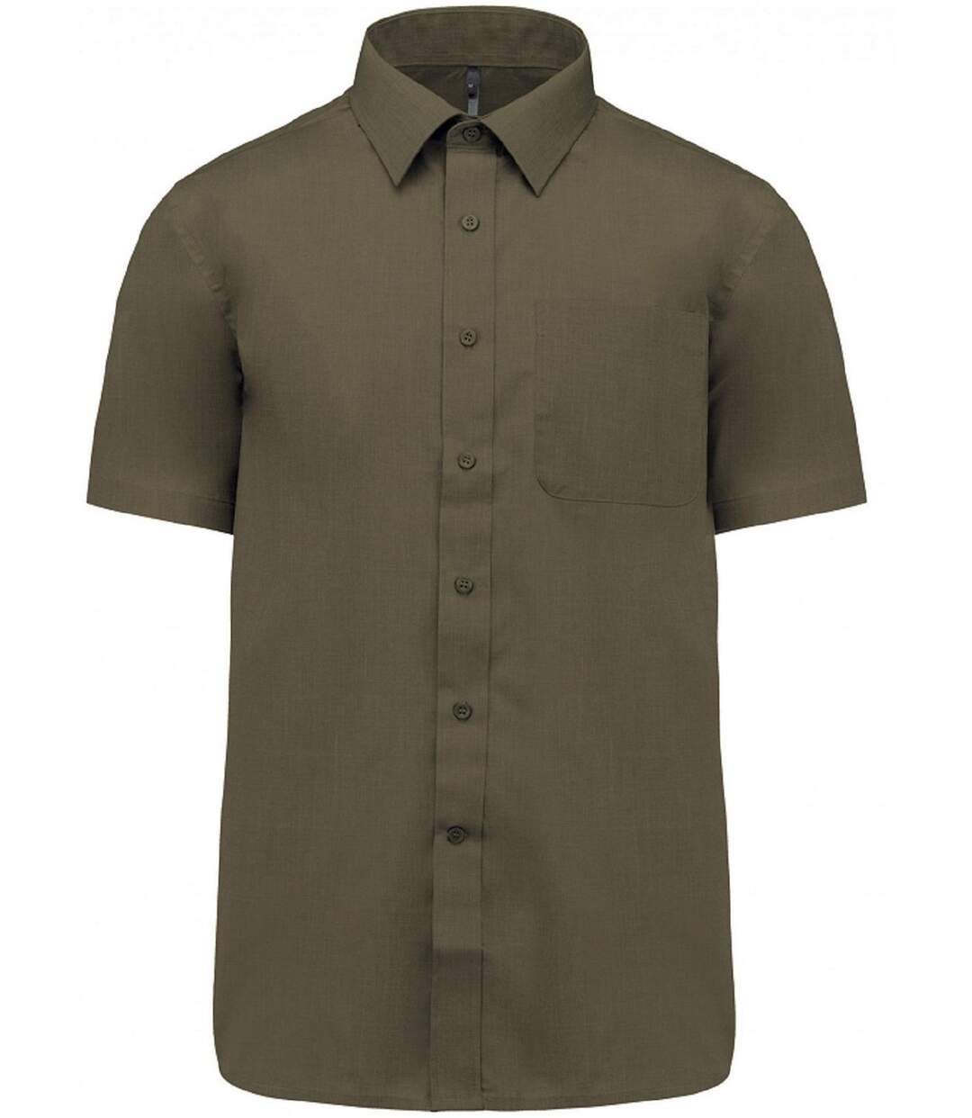 Chemise popeline manches courtes - K551- vert khaki - homme