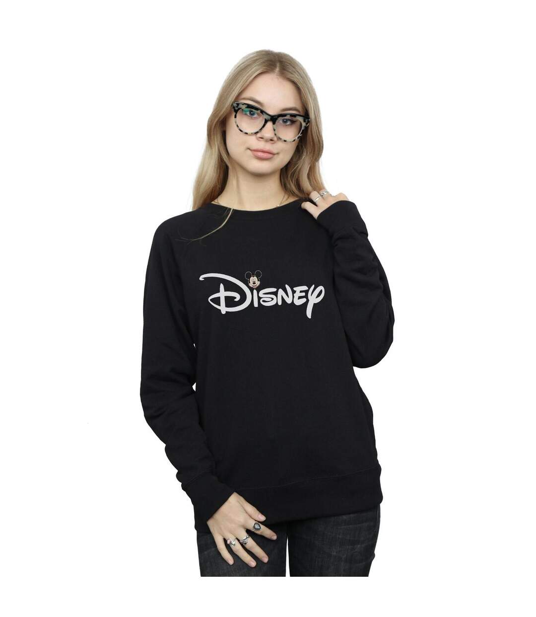 Disney Sweat-shirt Womens/Ladies Mickey Mouse Logo Head (Noir) - UTBI28186-2