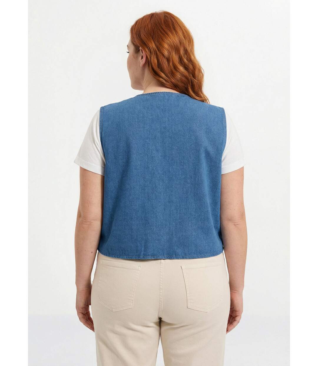 Gilet sans manches denim avec broderies-2