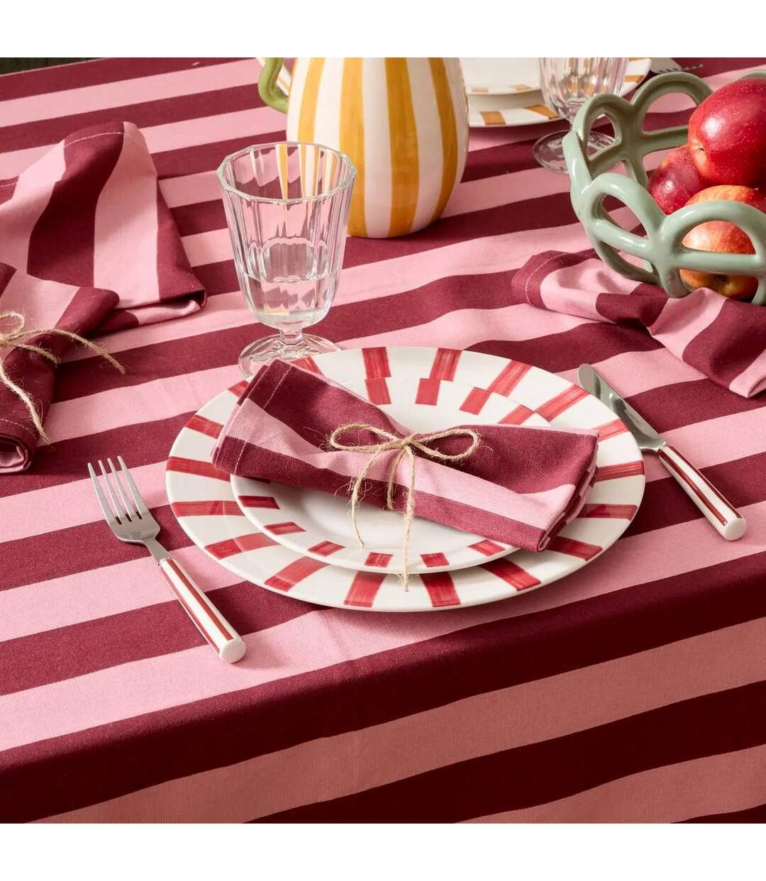 Lot de 4 Serviettes de Table Chéri 40x40cm Rouge-3