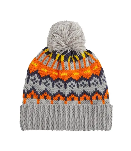 Bonnet Ski Motif/style Rétro Adulte Gris Beechfield
