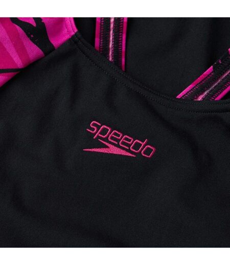 Maillot de bain 1 pièce hyperboom splice femme noir / rose Speedo