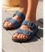 Isotoner Sandales femme semelle intérieure cuir patch talon confort everywear-2