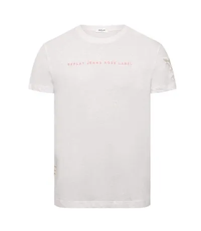 Womens/ladies Label Cotton T-shirt White Replay