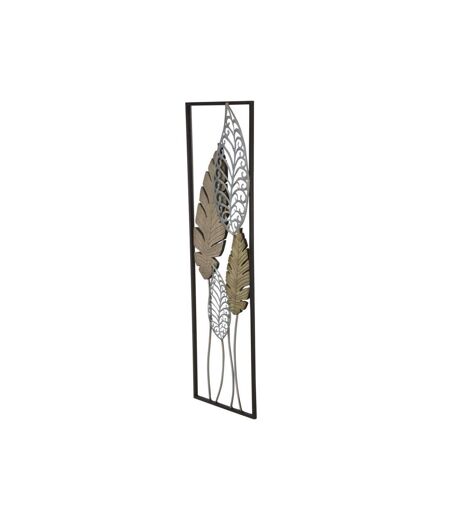 Déco Murale Encadrée en Métal Foglie 99cm Argent & Or