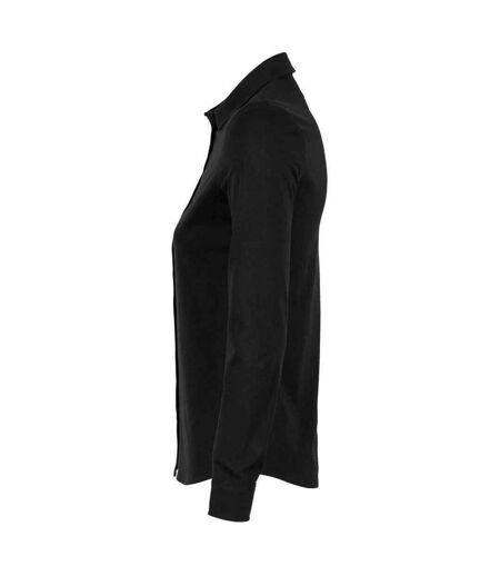 NEOBLU Womens/Ladies Balthazar Jersey Long-Sleeved Shirt (Deep Black) - UTPC4870