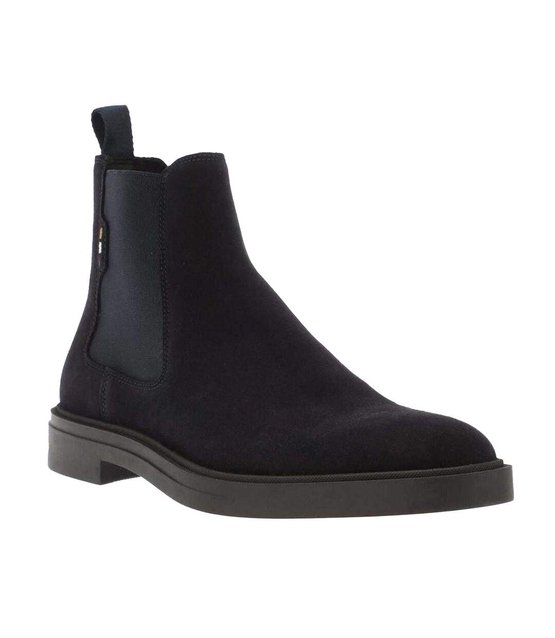 Mens Calev Suede Chelsea Boots Dark Blue Boss-1