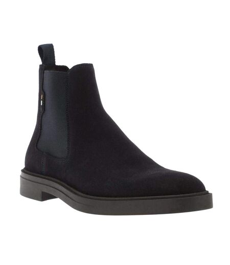 Mens Calev Suede Chelsea Boots Dark Blue Boss