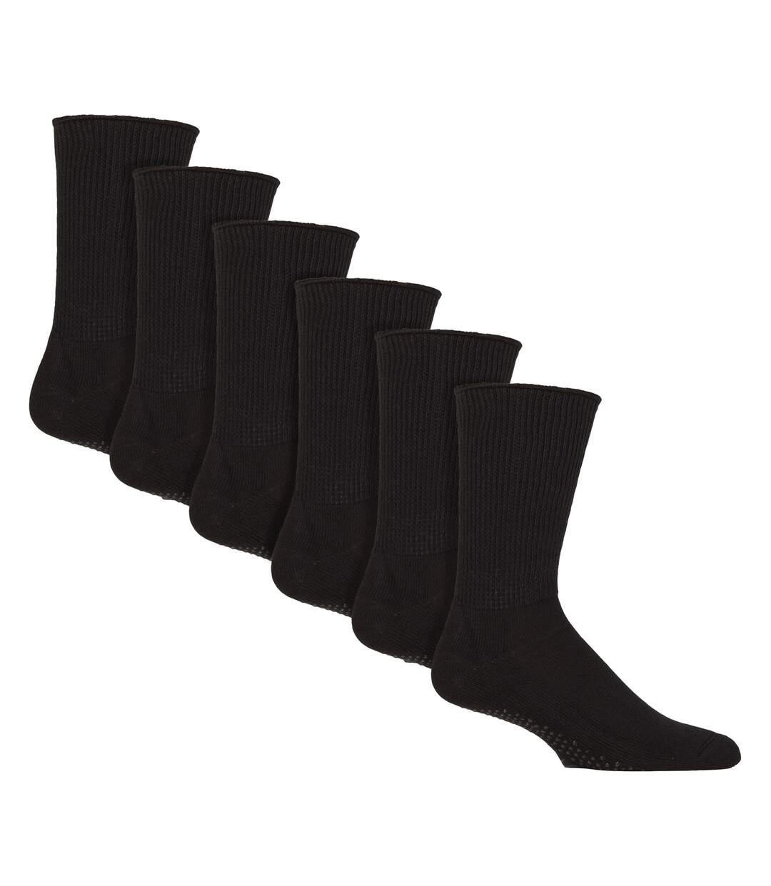 6 Pack Diabetic Bed Socks with Grips | Non Slip Extra Wide Slipper Socks-1