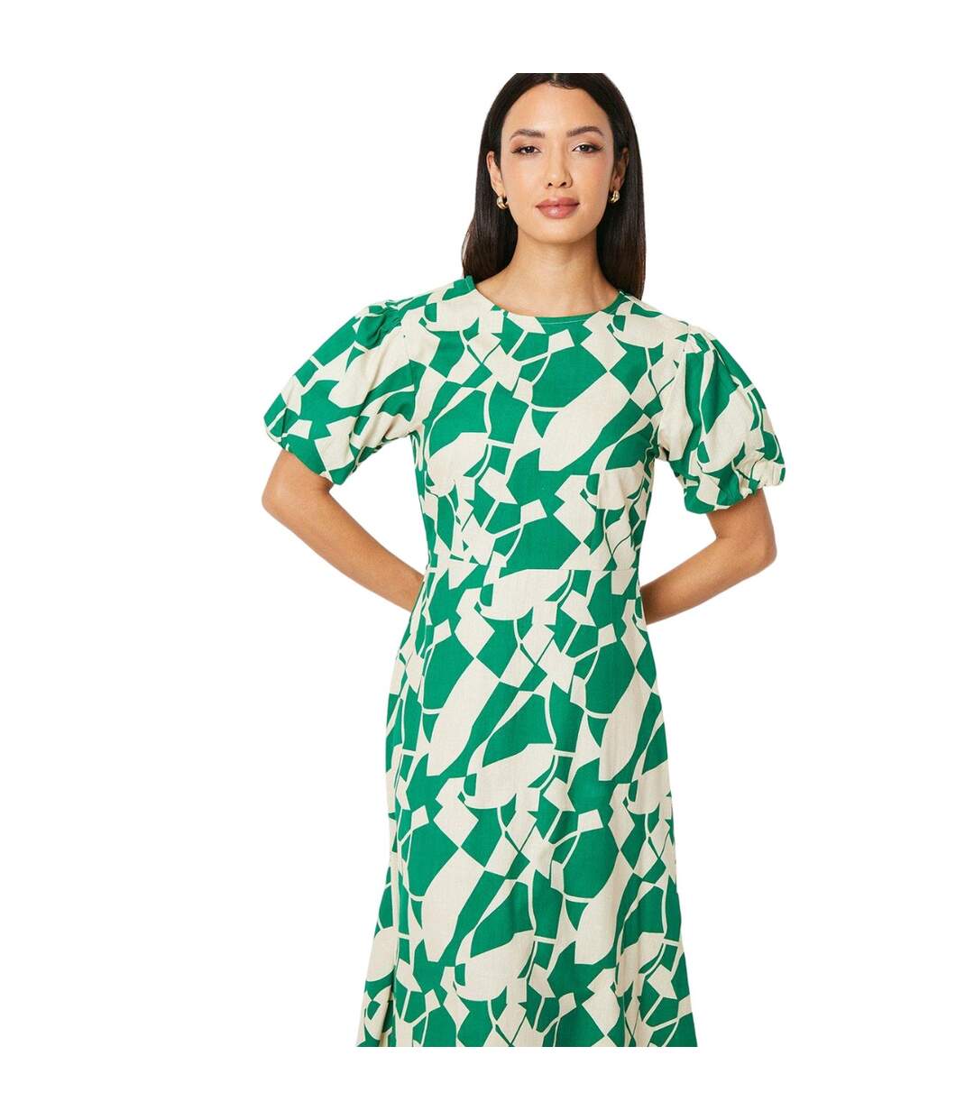 Robe mi-longue femme vert Principles-3