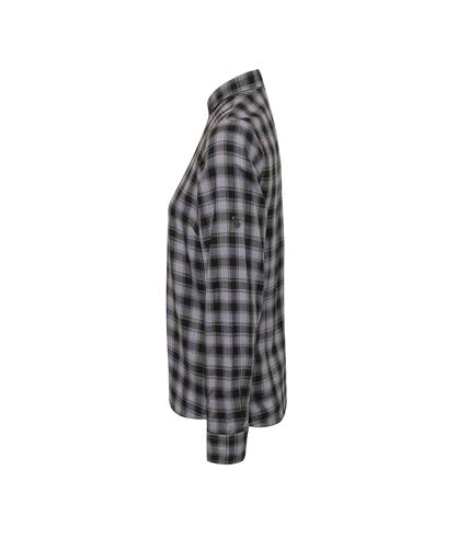 Premier Womens/Ladies Mulligan Check Shirt à manches longues (Acier/Noir) - UTPC3104