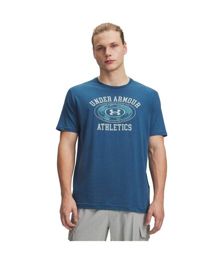 T-shirt Sport Motif/style Logo Homme Bleu Vert Under Armour