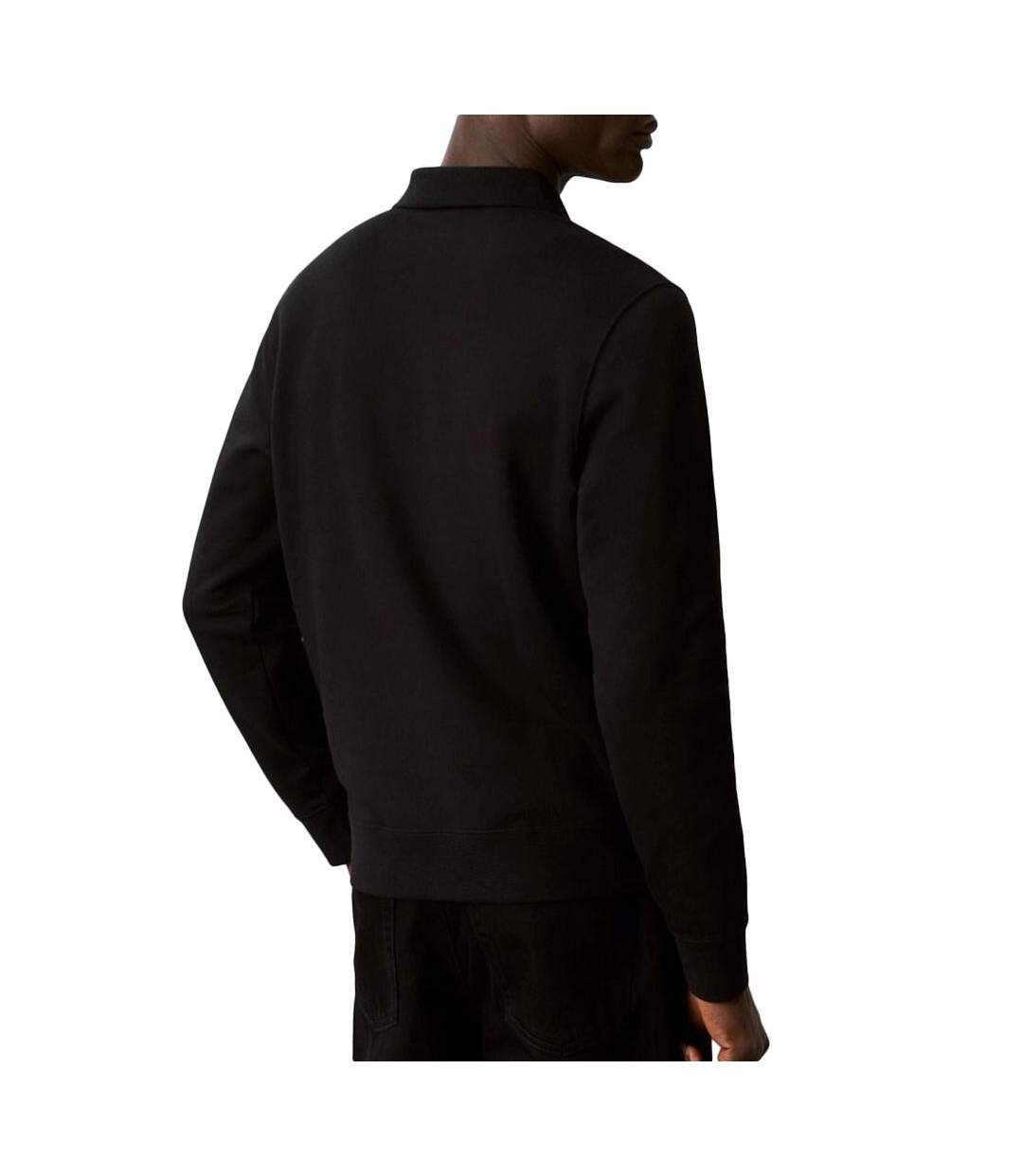 Polo noir homme calvin klein jeans terry-2