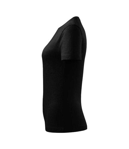Womens/ladies Basic T-shirt Black Adler