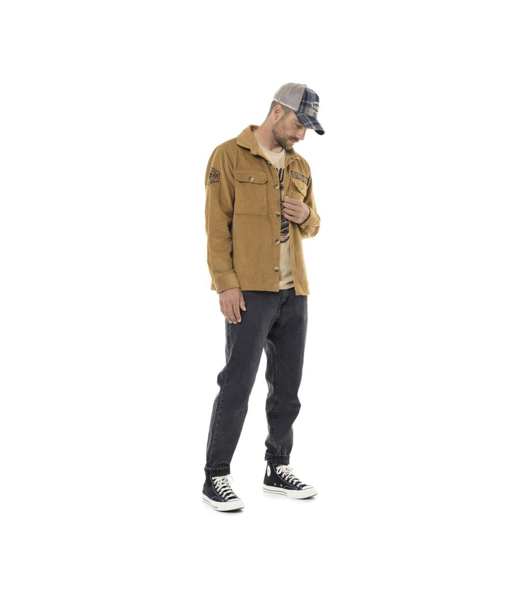 Surchemises homme en velours côtelé avec patchs 1929 Vondutch-4