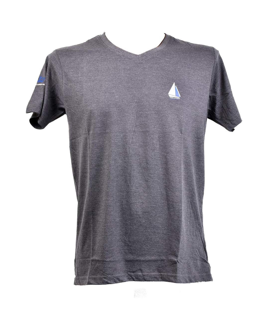 T shirt homme TED LAPIDUS en Coton Confort et Qualité TAYEB Col V Anthracite-1