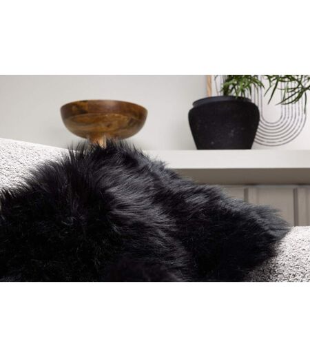 Tapis Imitation Fourrure Katy 60x90cm Noir