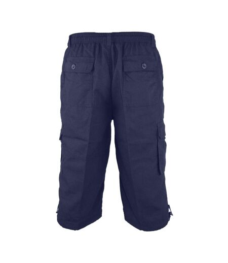 Duke Mens Mason Kingsize Cargo Capri Shorts (Navy) - UTDC250